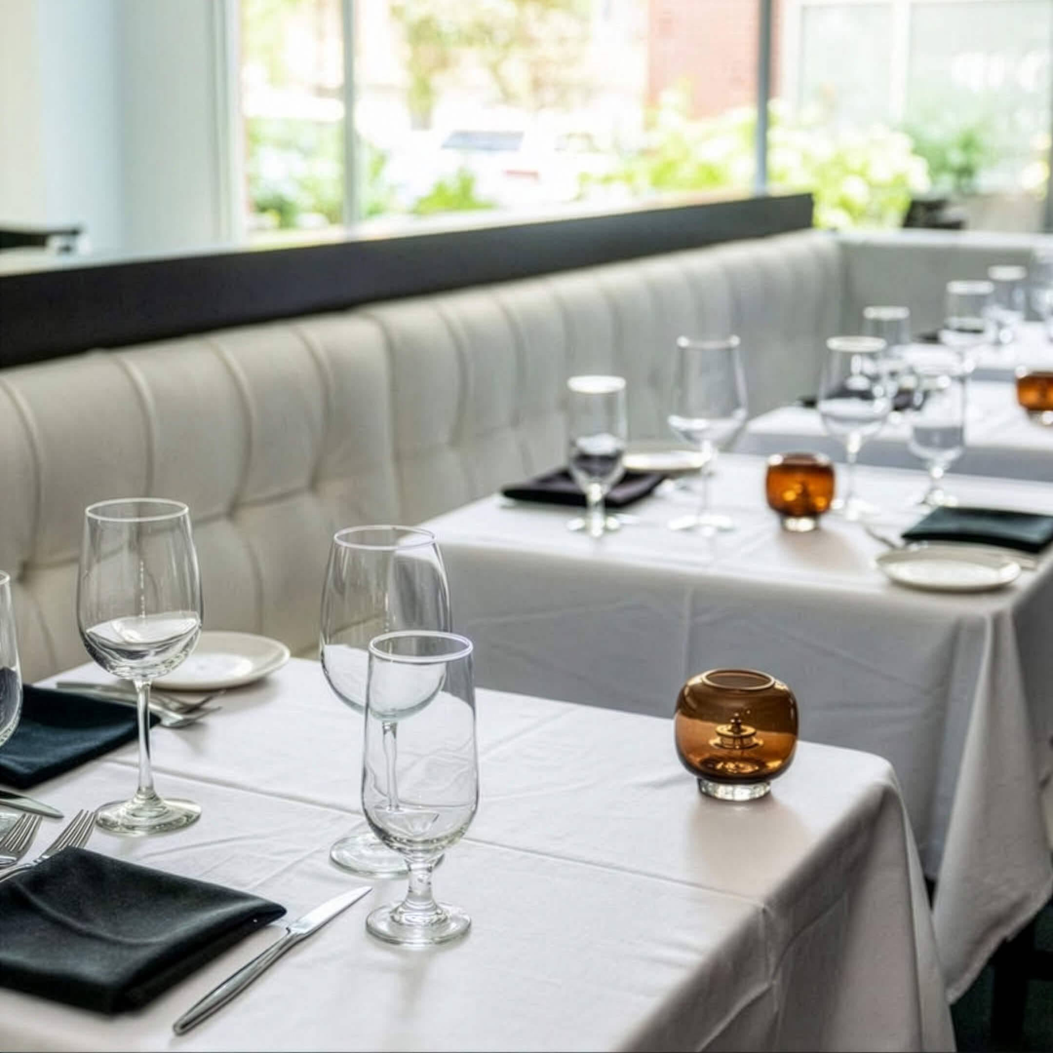 Elegant Dining Room Table Settings at Senti Restaurant, Pittsburgh, PA
