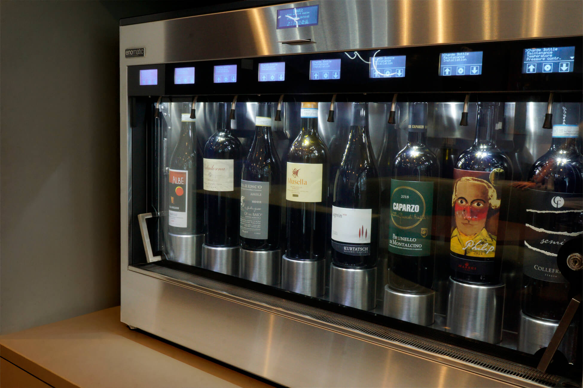 Enomatic Wine Dispenser at Senti Restaurant in the Lawrenceville area of Pittsburgh, PA