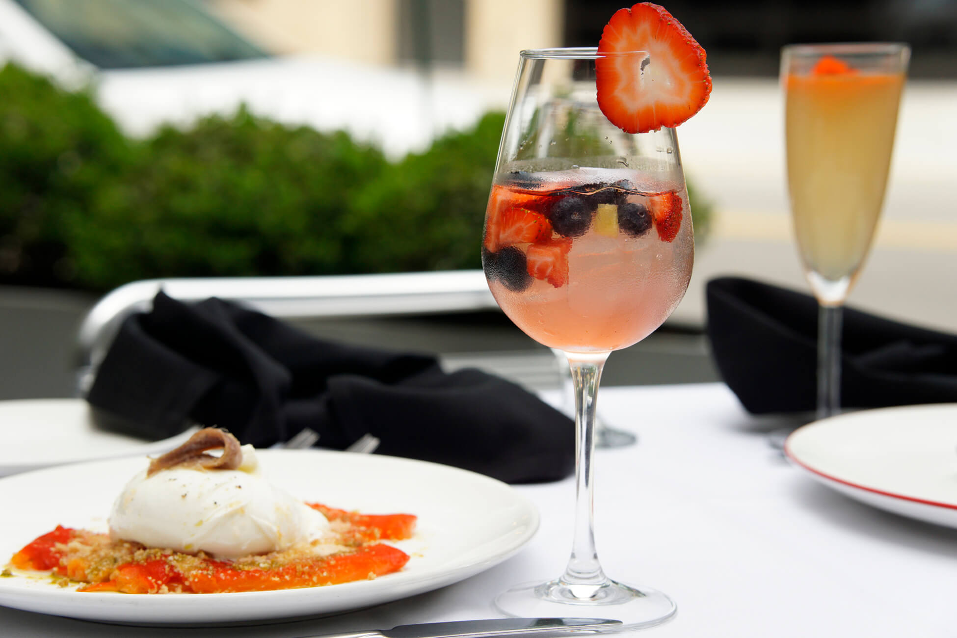 Sangria Rose Brandy Seasonal Fruit Grand Marnier